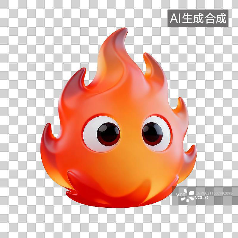 【AI数字艺术】3D渲染，粉色卡通火焰，燃烧，火苗，双十一，618，免抠元素图片素材