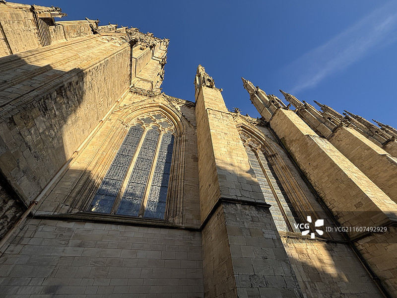 英国约克城墙约克教堂肉扑街街景英伦风哈利波特哥特式教堂铁路火车博物馆图片素材