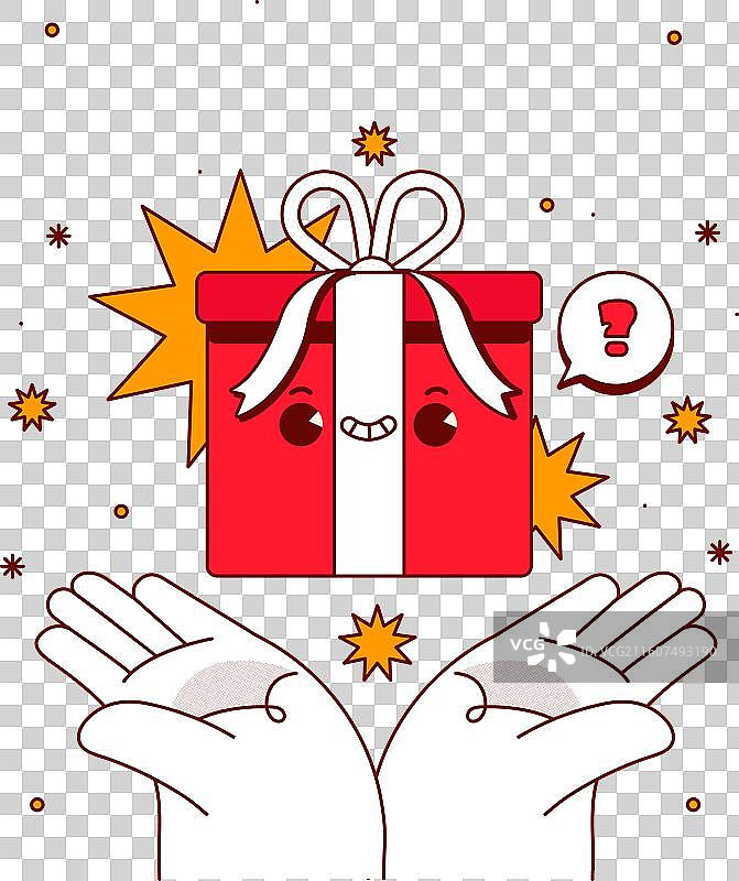 手绘扁平化圣诞老人图片素材