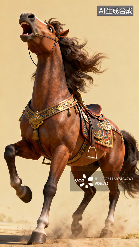 【AI数字艺术】嘶叫的马图片素材