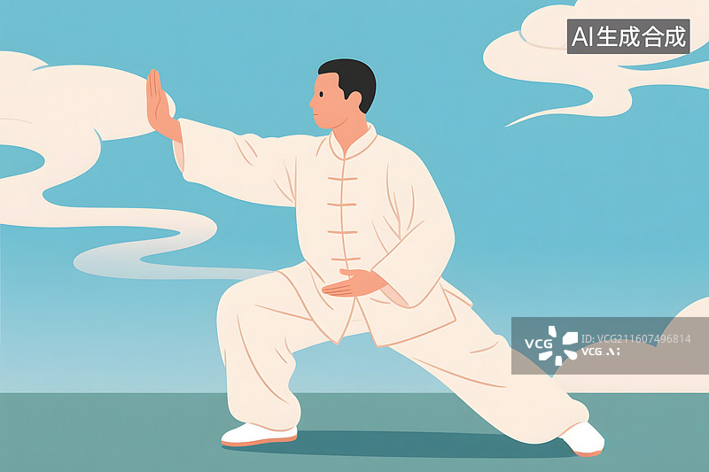 【AI数字艺术】户外太极运动 传统养生图片素材