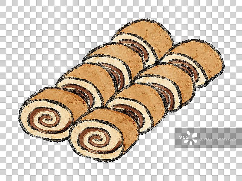 河北美食插画-驴打滚图片素材