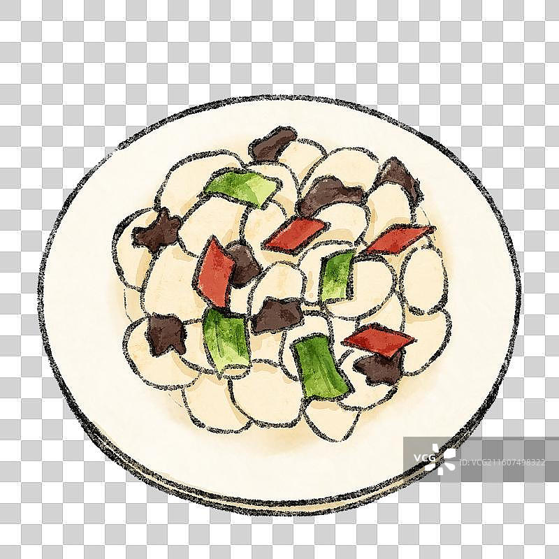 河北美食插画-白玉鸡脯图片素材