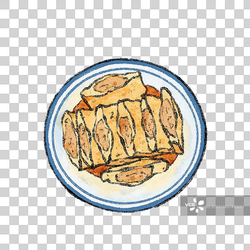 河北美食插画-八大碗肉馅豆腐图片素材