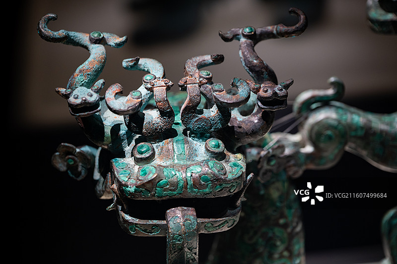 河南博物院 春秋 神兽 青铜器 淅川县徐家岭楚国墓地M9出土图片素材