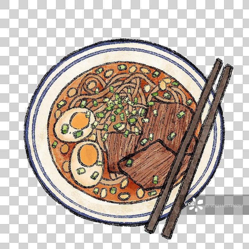 河北美食插画-牛肉饸饹图片素材