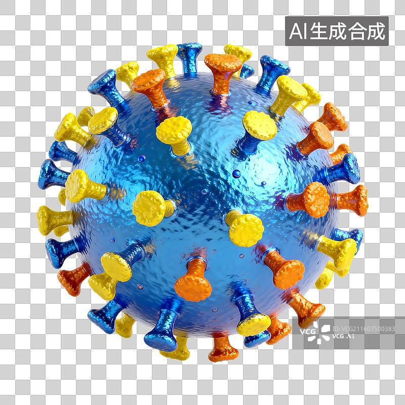 【AI数字艺术】3D日冕形病毒元素图片素材
