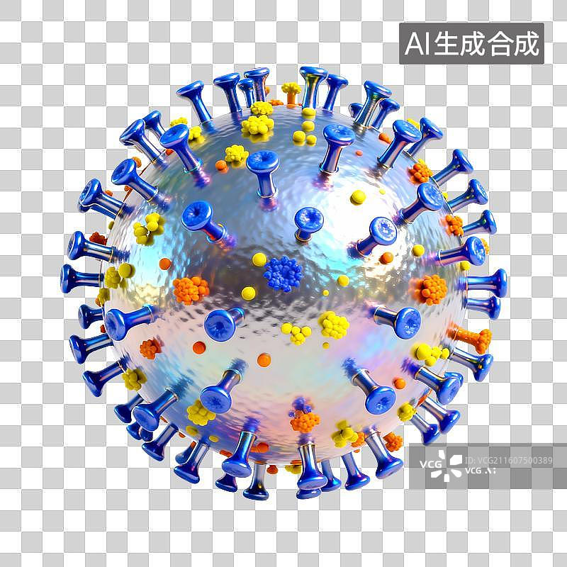 【AI数字艺术】3D日冕形病毒元素图片素材