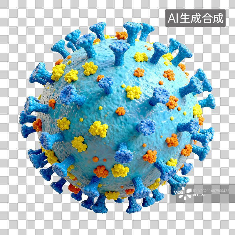 【AI数字艺术】3D日冕形病毒元素图片素材