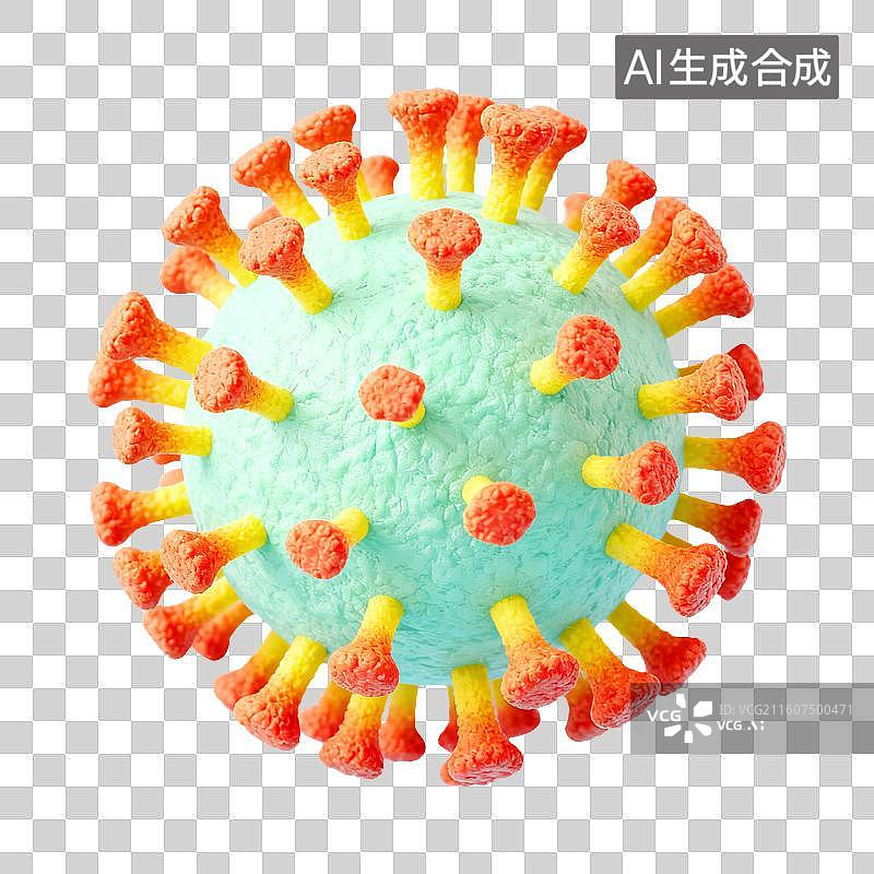 【AI数字艺术】3D日冕形病毒元素图片素材
