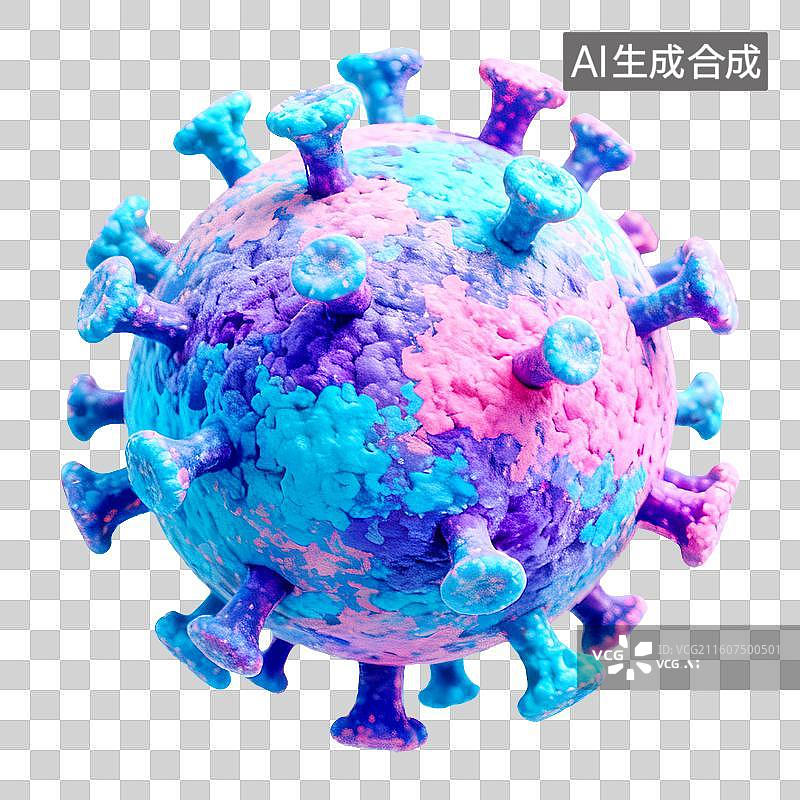 【AI数字艺术】3D日冕形病毒元素图片素材