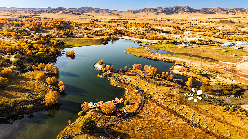 赤峰乌兰布统秋色、公主湖景色图片素材