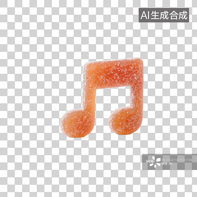 【AI数字艺术】糖果色音符的音乐符号图标图片素材