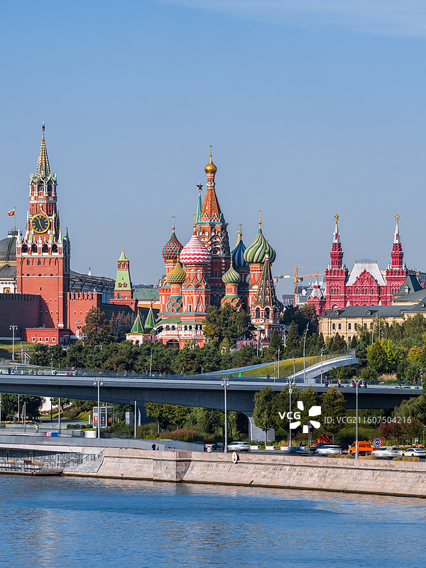 俄罗斯莫斯科红场：圣瓦西里大教堂白昼风光图片素材