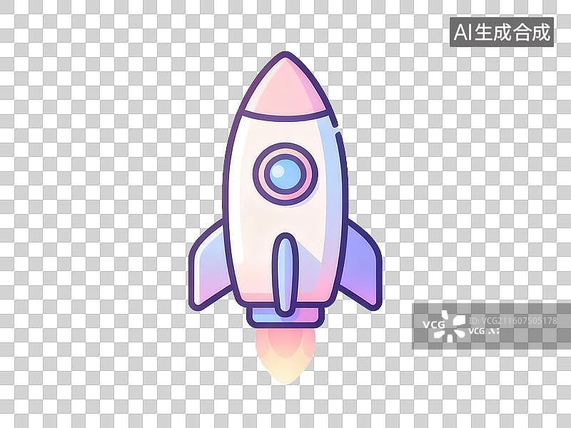 【AI数字艺术】卡通火箭发射图图片素材