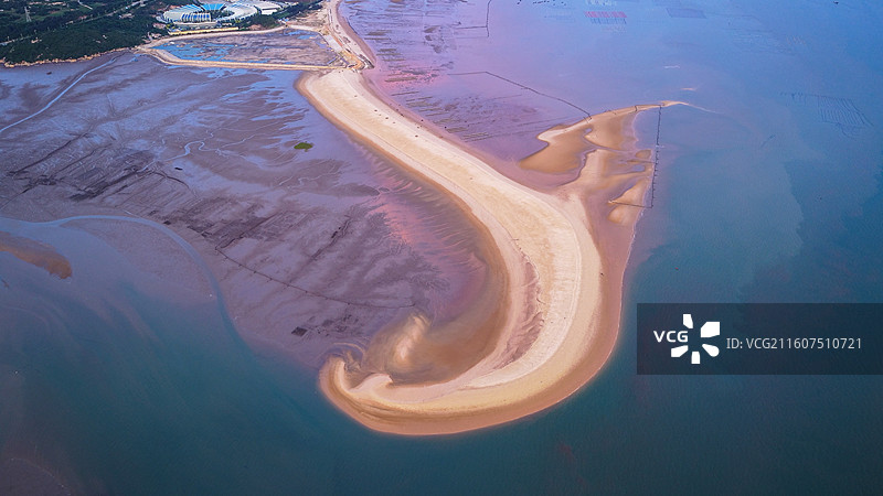 航拍福建平潭岛南线坛南湾象鼻湾沙滩海景图片素材