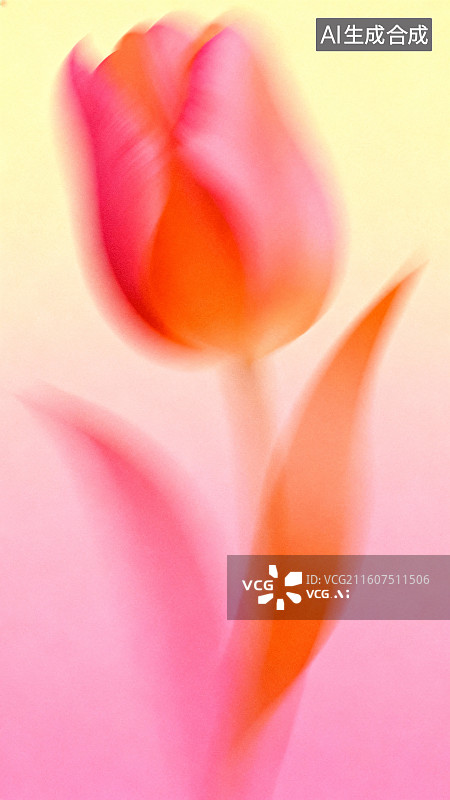 【AI数字艺术】柔美郁金香唯美插画壁纸图片素材