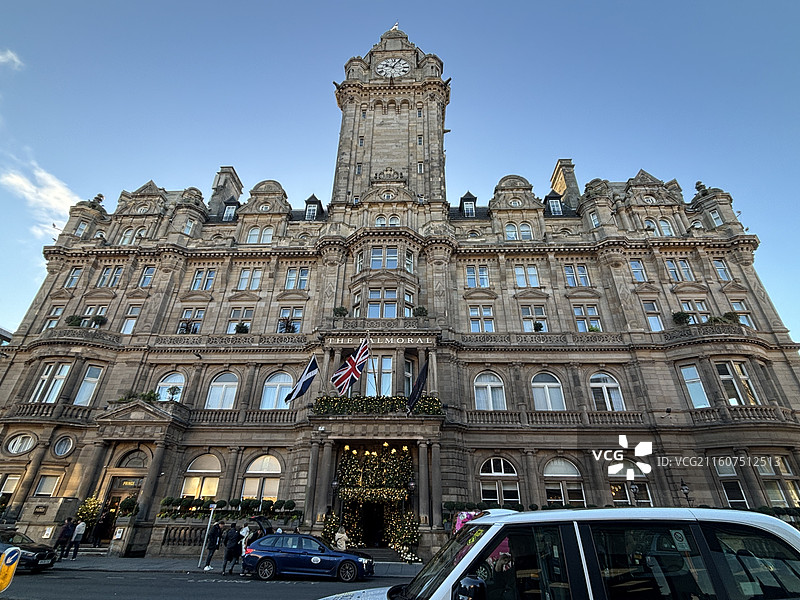 英国苏格兰爱丁堡卡尔顿山皇家一英里王子街街景图片素材