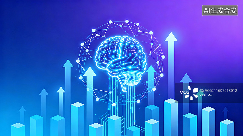 【AI数字艺术】智慧脑图科技背景图片素材