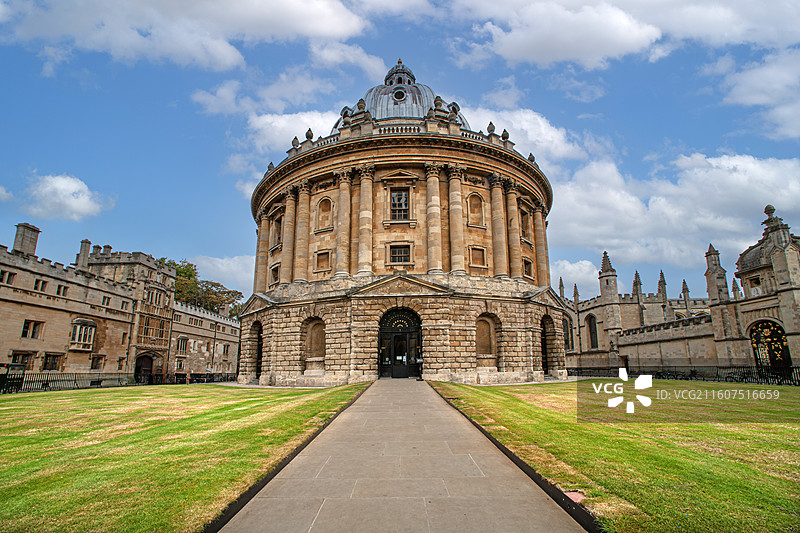 英国，牛津大学的图书馆图片素材