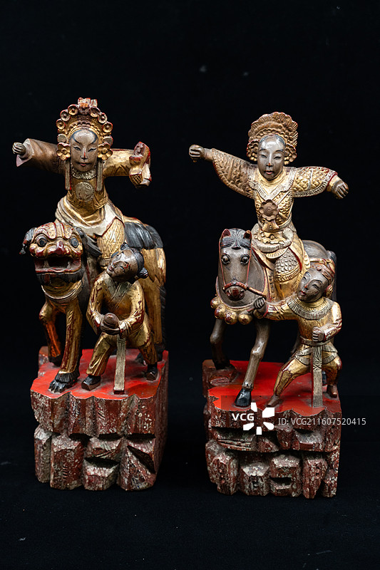 明清木雕静物特写图片素材