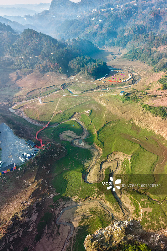 湿地恩施鳝孔坝（上空牧歌）风光图片素材