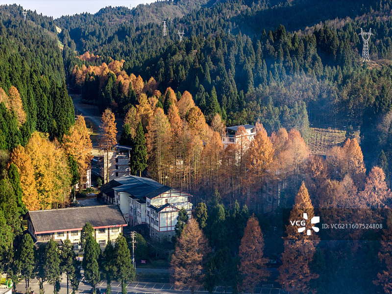 国家级森林公园咸丰坪坝营秋景图片素材