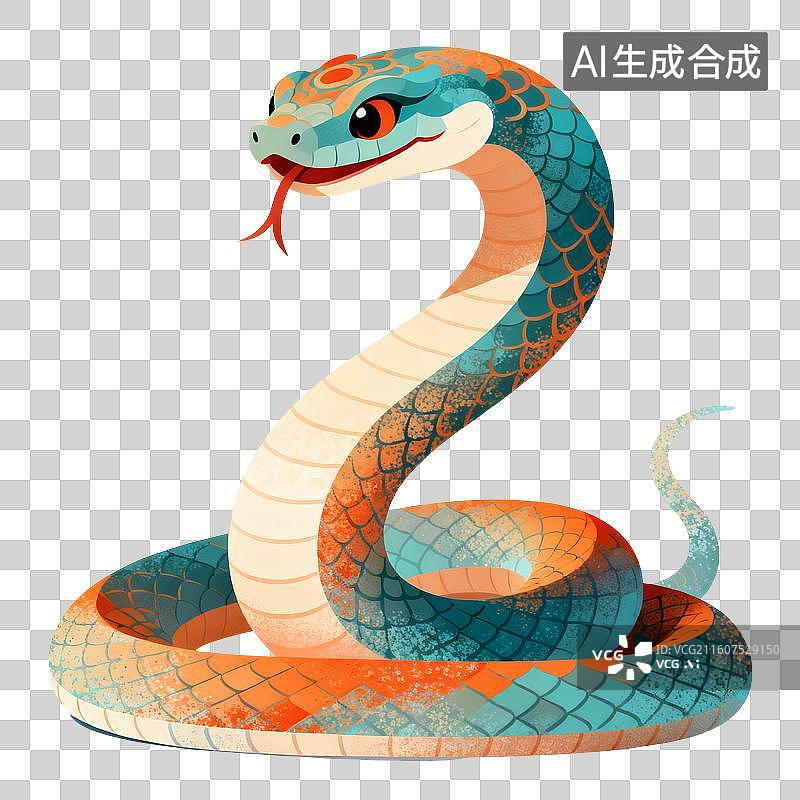 【AI数字艺术】神兽蛇插画图片素材