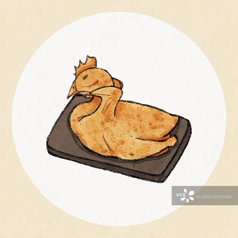 河北美食插画-金凤扒鸡图片素材