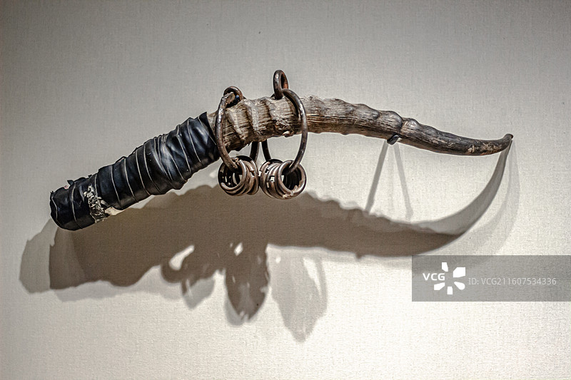 新疆和田博物馆展出的清代 萨帕依乐器图片素材