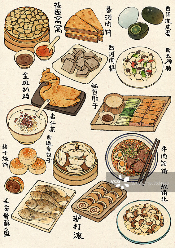 河北美食插画图片素材