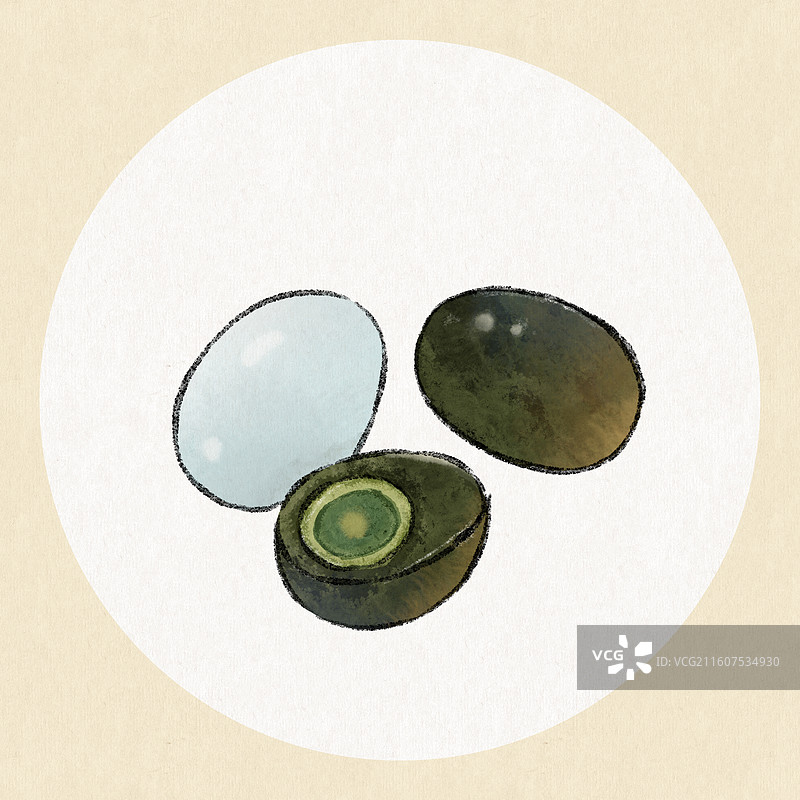 河北美食插画-白洋淀皮蛋图片素材