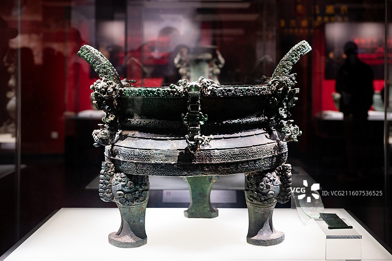 河南博物院 春秋 王子午鼎（附匕） 青铜器 淅川县下寺楚国墓地M2出土图片素材