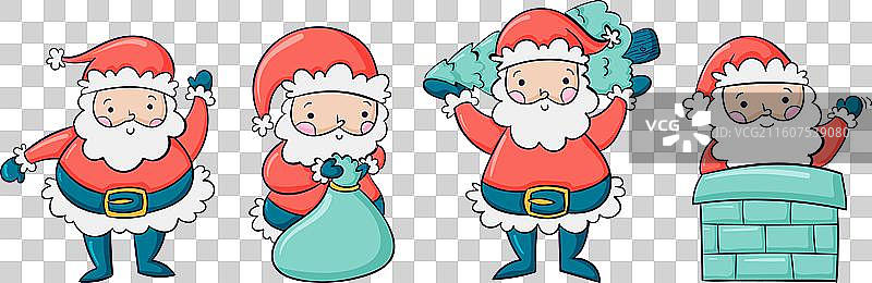 手绘圣诞老人角色合集图片素材