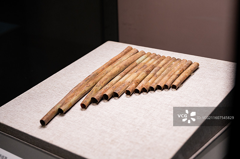 河南博物院 西周 骨排箫 中国最早的排箫实物 鹿邑县太清宫镇长子口墓出土图片素材
