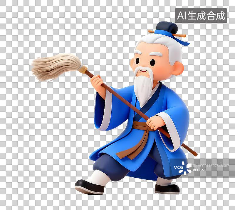 【AI数字艺术】Q版仙人吕洞宾图片素材