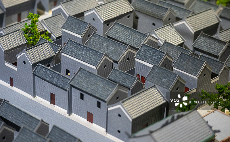 传统岭南客家建筑模型展览效果图片素材