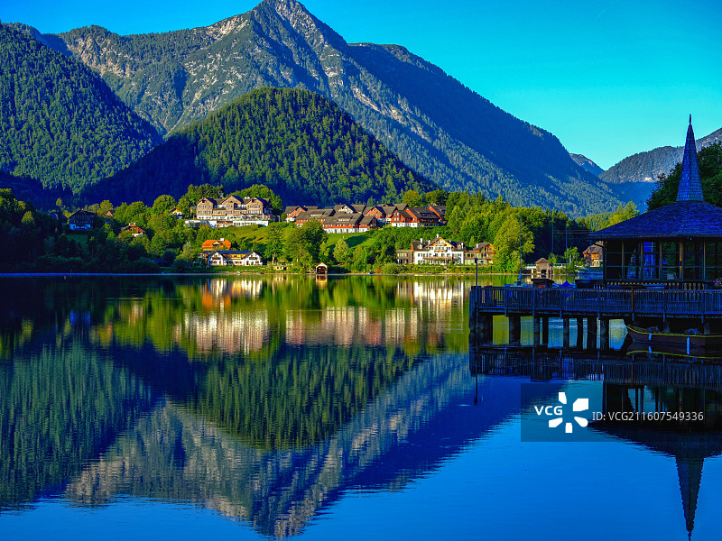 奥地利哈尔施塔特小镇图片素材