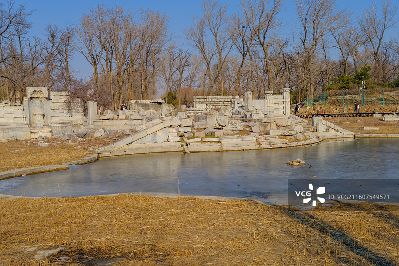 北京圆明园遗址公园-长春园-西洋楼景区-谐奇趣图片素材