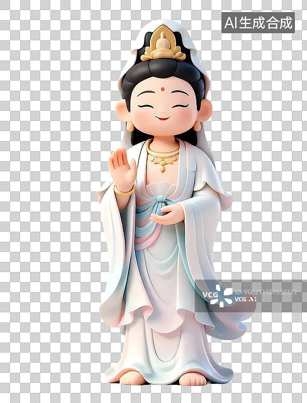 【AI数字艺术】卡通观音形象图片素材