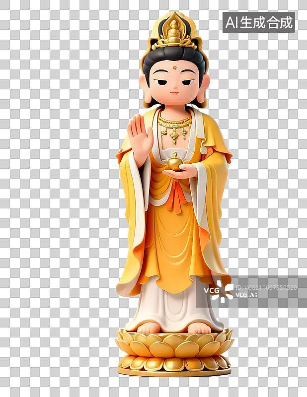 【AI数字艺术】卡通观音菩萨像图片素材