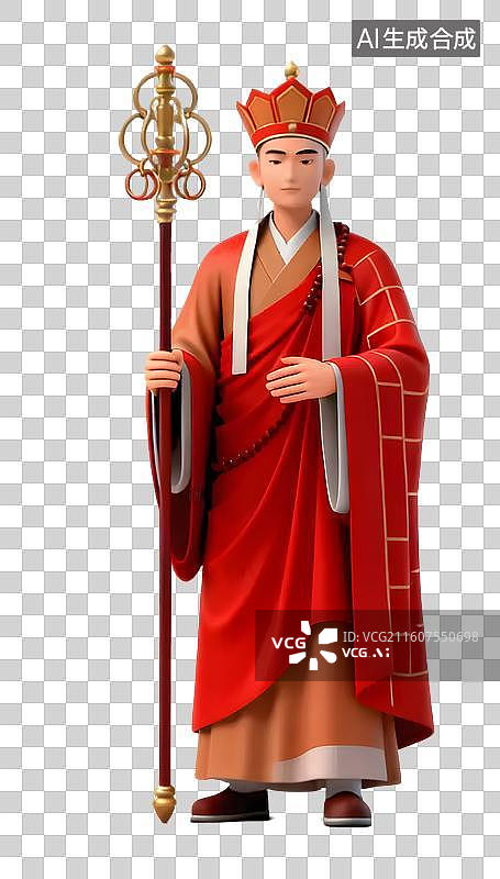 【AI数字艺术】卡通唐僧形象图片素材