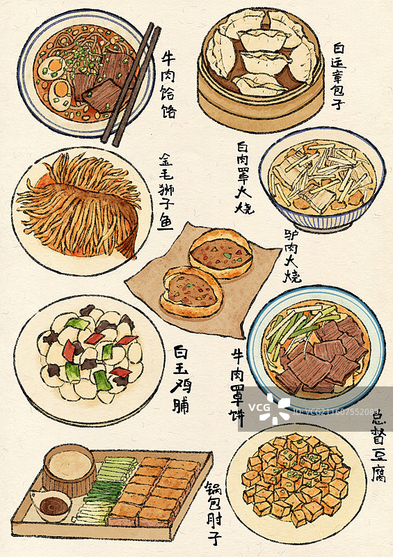 河北保定美食插画图片素材