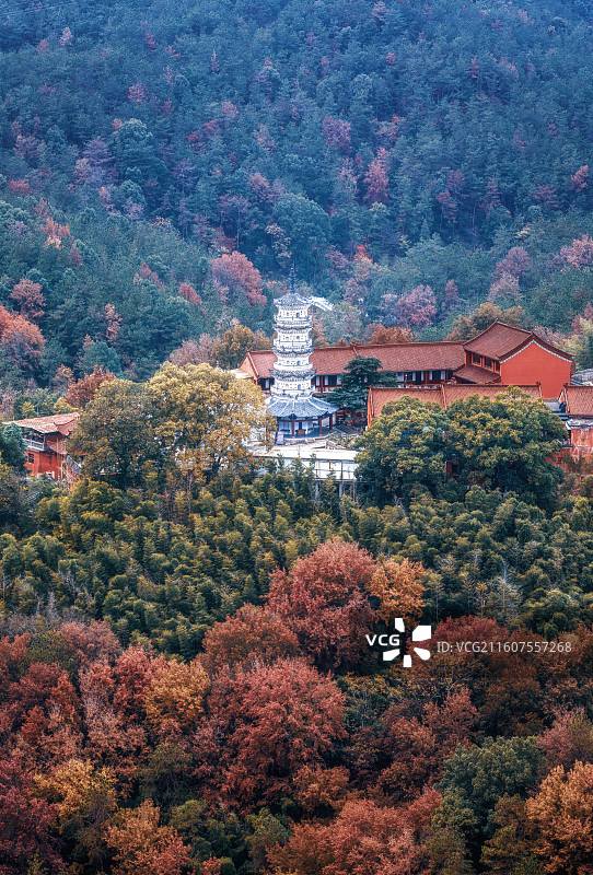天柱山下三祖寺，觉寂塔，安徽安庆潜山凤形山图片素材