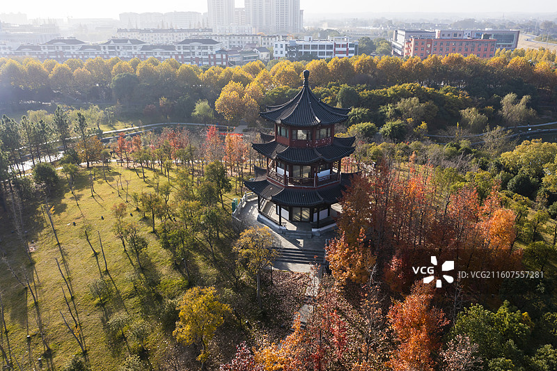 安徽省郎溪县静湖公园亭子图片素材