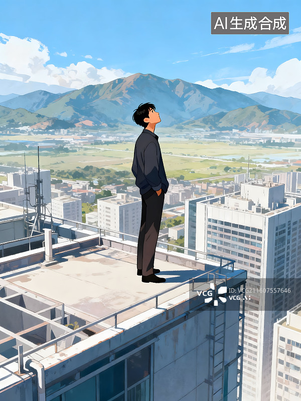 【AI数字艺术】欲穷千里目，更上一层楼。图片素材