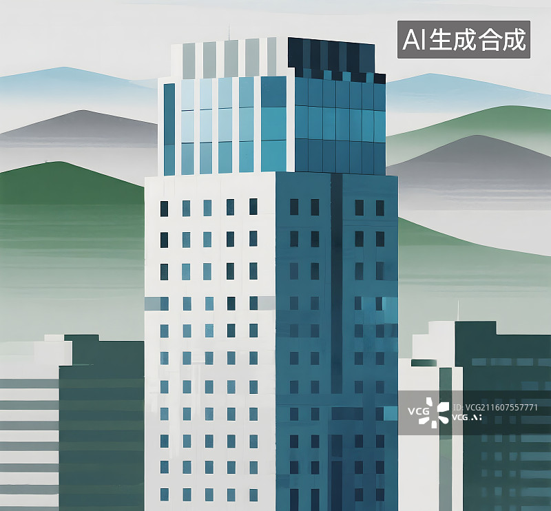 【AI数字艺术】欲穷千里目，更上一层楼。图片素材