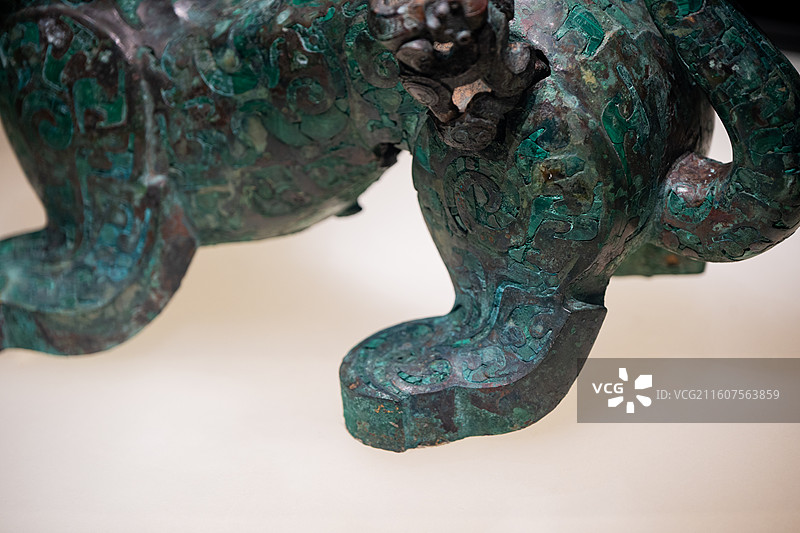河南博物院 春秋 神兽 青铜器 淅川县徐家岭楚国墓地M9出土图片素材