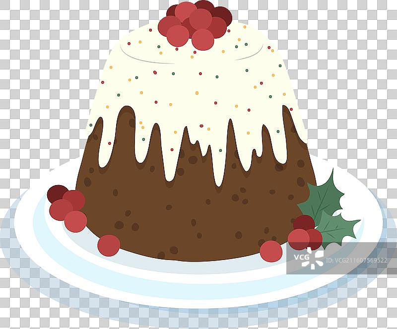 手绘扁平化圣诞布丁图片素材