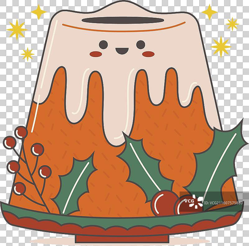 手绘圣诞布丁图片素材
